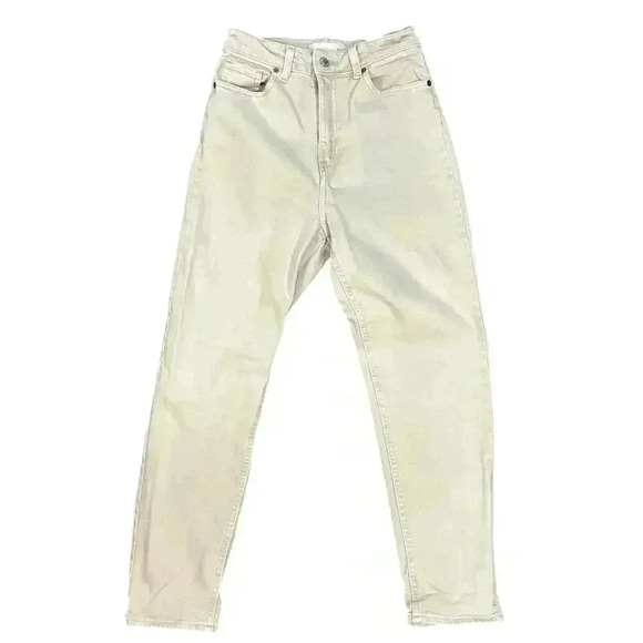 H&M Pants - H&M Slim Mom High Ankle Jeans 99% Cotton Great Condition Size 4 Used Light Beige